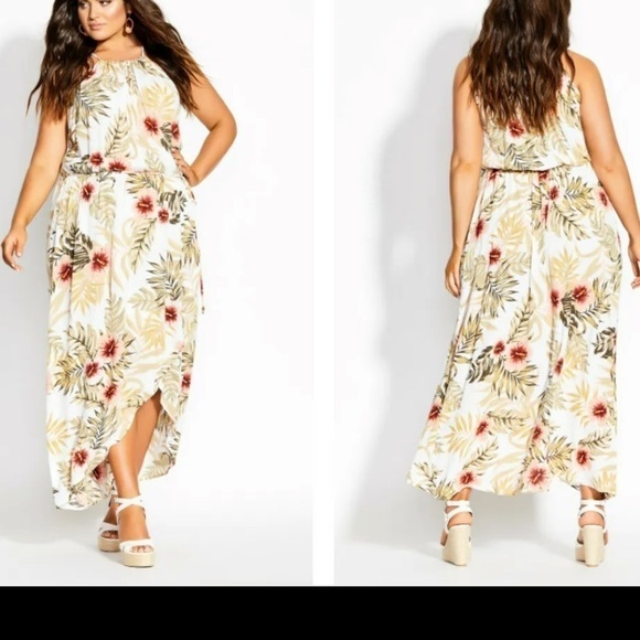 City Chic Laysan Wrap Maxi Dress Ivory - Picture 2 of 6